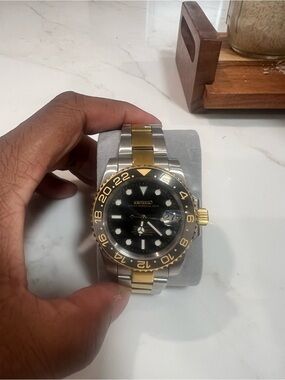 Seiksub  Two-Tone Gold and Black GMT-Style Men's Watch